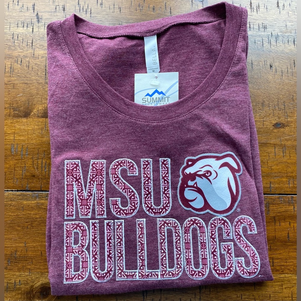 •NWT•MSU Bulldogs Bella Brand Summit Sportswear Ladies Collection Tee